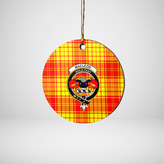Clan MacMillan Tartan Crest Round Ceramic Ornament FB72 MacMillan Tartan Tartan Christmas