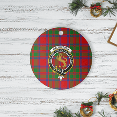 Clan MacKintosh Modern Tartan Crest Round Ceramic Ornament BN84 MacKintosh Modern Tartan Tartan Christmas
