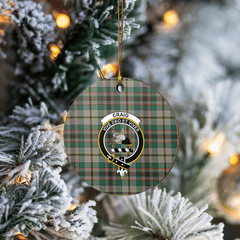 Clan Craig Ancient Tartan Crest Round Ceramic Ornament TR81 Craig Ancient Tartan Tartan Christmas