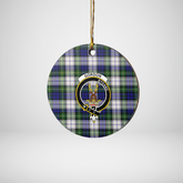Clan Gordon Dress Modern Tartan Crest Round Ceramic Ornament CQ82 Gordon Dress Modern Tartan Tartan Christmas