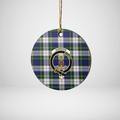 Clan Gordon Dress Modern Tartan Crest Round Ceramic Ornament CQ82 Gordon Dress Modern Tartan Tartan Christmas