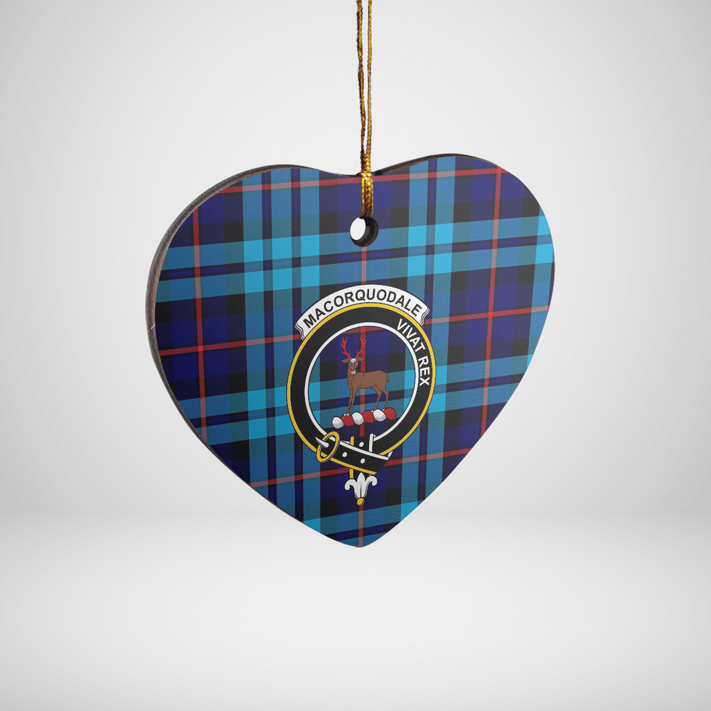 Clan MacCorquodale Tartan Crest Heart Ceramic Ornament LZ45 MacCorquodale Tartan Tartan Christmas