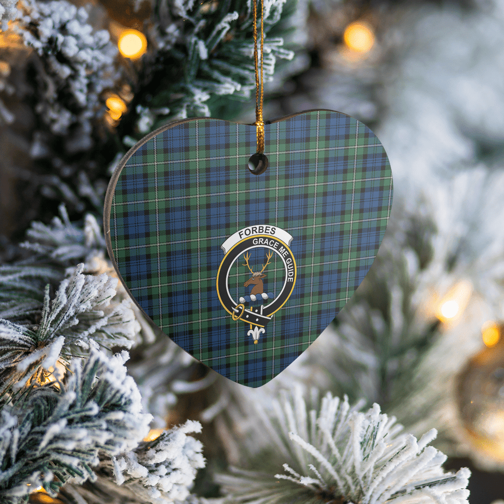 Clan Forbes Ancient Tartan Crest Heart Ceramic Ornament KG94 Forbes Ancient Tartan Tartan Christmas