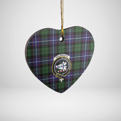 Clan Galbraith Modern Tartan Crest Heart Ceramic Ornament IR50 Galbraith Modern Tartan Tartan Christmas