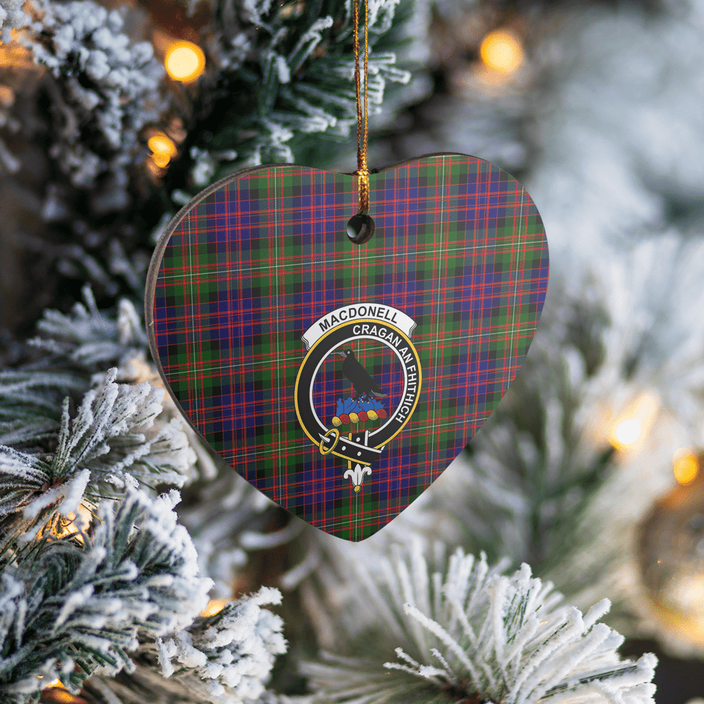 Clan MacDonnell of Glengarry Modern Tartan Crest Heart Ceramic Ornament HR21 MacDonnell of Glengarry Modern Tartan Tartan Christmas