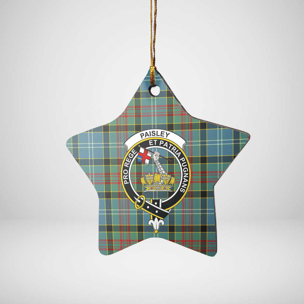 Clan Paisley District Tartan Crest Star Ceramic Ornament DN21 Paisley District Tartan Tartan Christmas