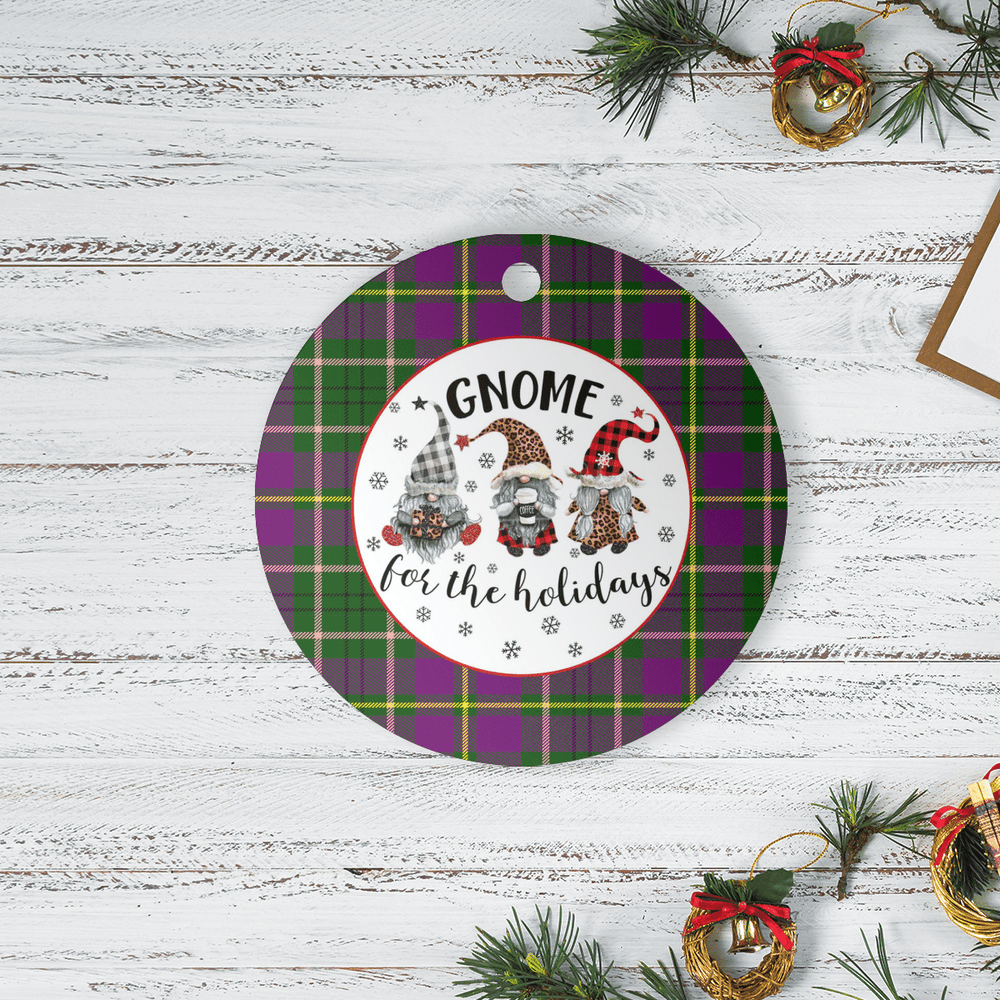 Clan Taylor Tartan Tartan Crest Gnome Round Ceramic Ornament GJ91 Taylor Tartan Tartan Christmas