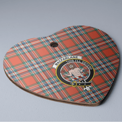 Clan MacFarlane Ancient Tartan Crest Heart Ceramic Ornament EM80 MacFarlane Ancient Tartan Tartan Christmas