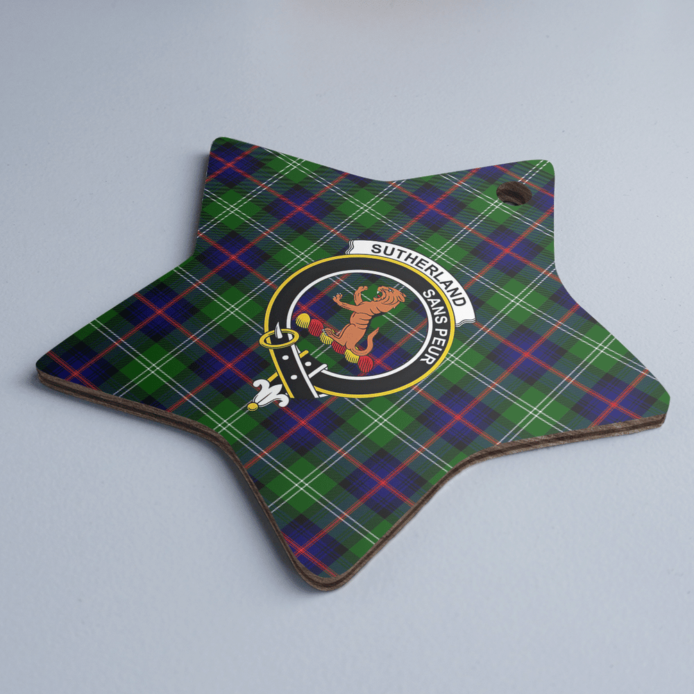 Clan Sutherland Modern Tartan Crest Star Ceramic Ornament NC73 Sutherland Modern Tartan Tartan Christmas