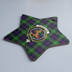 Clan Sutherland Modern Tartan Crest Star Ceramic Ornament NC73 Sutherland Modern Tartan Tartan Christmas