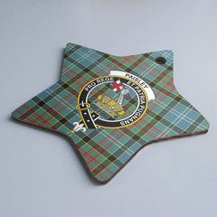 Clan Paisley District Tartan Crest Star Ceramic Ornament DN21 Paisley District Tartan Tartan Christmas