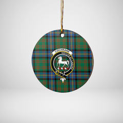 Clan Cochrane Ancient Tartan Crest Round Ceramic Ornament PR82 Cochrane Ancient Tartan Tartan Christmas