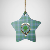 Clan Irvine Tartan Crest Star Ceramic Ornament ME74 Irvine Tartan Tartan Christmas