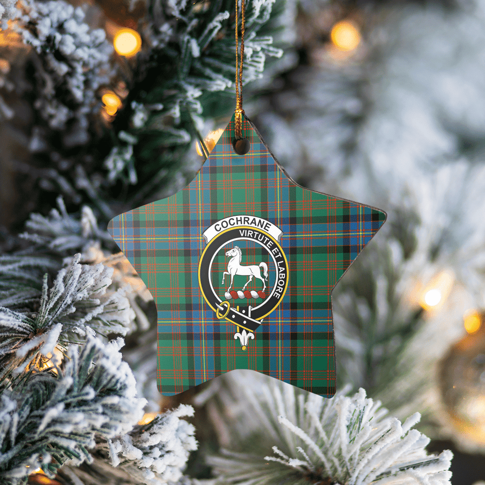 Clan Cochrane Ancient Tartan Crest Star Ceramic Ornament JW19 Cochrane Ancient Tartan Tartan Christmas