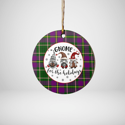 Clan Taylor Tartan Tartan Crest Gnome Round Ceramic Ornament