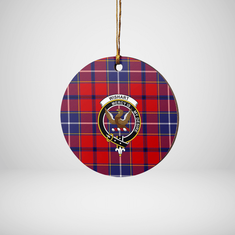 Clan Wishart Dress Tartan Crest Round Ceramic Ornament WE77 Wishart Dress Tartan Tartan Christmas