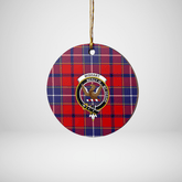 Clan Wishart Dress Tartan Crest Round Ceramic Ornament WE77 Wishart Dress Tartan Tartan Christmas