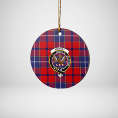 Clan Wishart Dress Tartan Crest Round Ceramic Ornament WE77 Wishart Dress Tartan Tartan Christmas