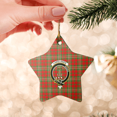 Clan Langlands Tartan Crest Star Ceramic Ornament FW31 Langlands Tartan Tartan Christmas