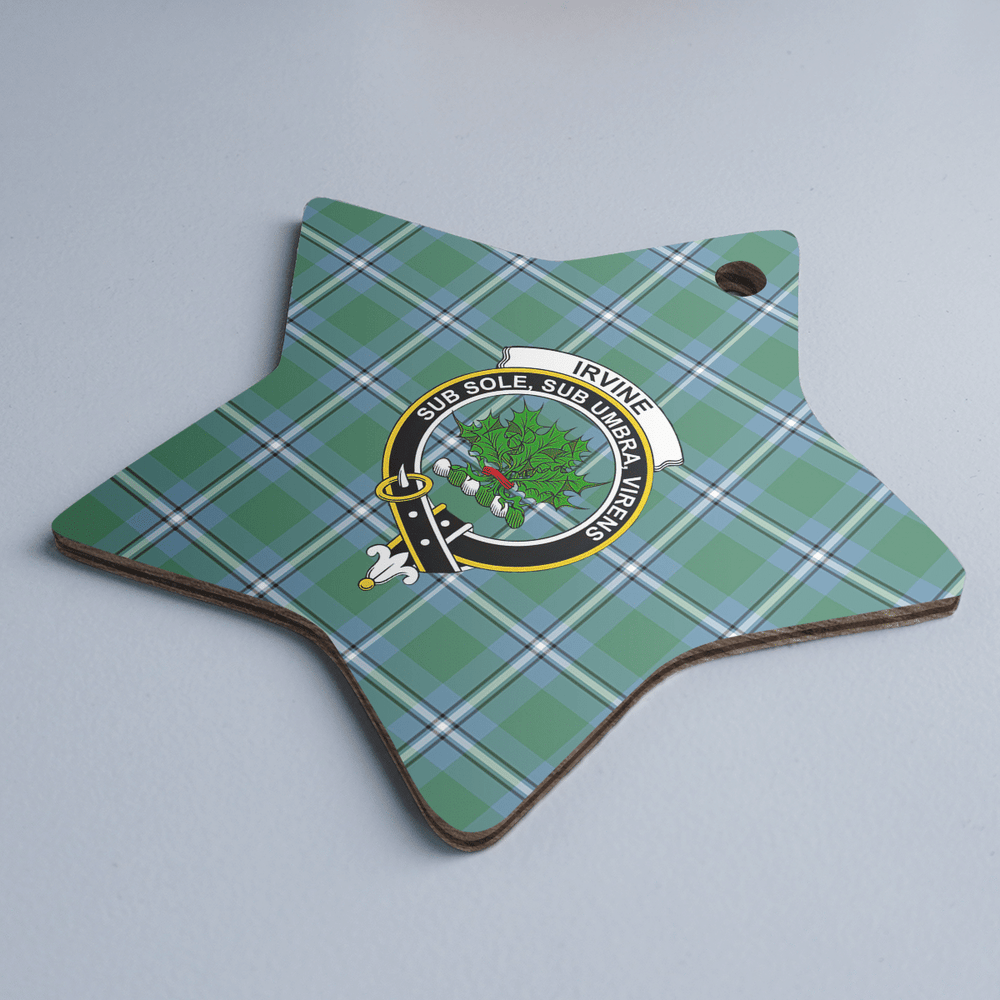 Clan Irvine Tartan Crest Star Ceramic Ornament ME74 Irvine Tartan Tartan Christmas