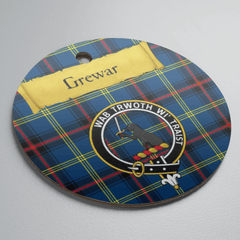 Clan Grewar Tartan Crest Round Ceramic Ornament UO56 Grewar Tartan Tartan Christmas