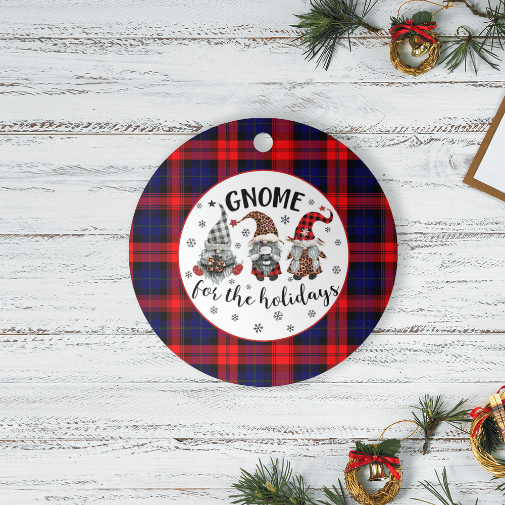 Clan MacLachlan Modern Tartan Tartan Crest Gnome Round Ceramic Ornament NI97 MacLachlan Modern Tartan Tartan Christmas