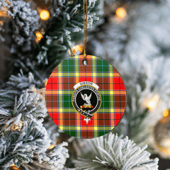 Clan Gibbs Tartan Crest Round Ceramic Ornament PQ15 Gibbs Tartan Tartan Christmas