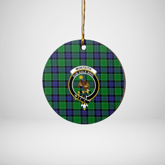Clan Monteith Tartan Crest Round Ceramic Ornament FB53 Monteith Tartan Tartan Christmas