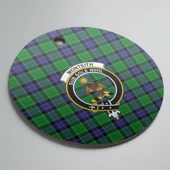 Clan Monteith Tartan Crest Round Ceramic Ornament FB53 Monteith Tartan Tartan Christmas