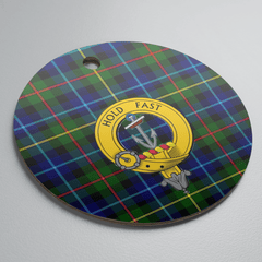Clan Smith Modern Tartan Crest Round Ceramic Ornament JX37 Smith Modern Tartan Tartan Christmas