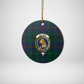 Clan Walker Hunting Modern Tartan Crest Round Ceramic Ornament QX96 Walker Hunting Modern Tartan Tartan Christmas