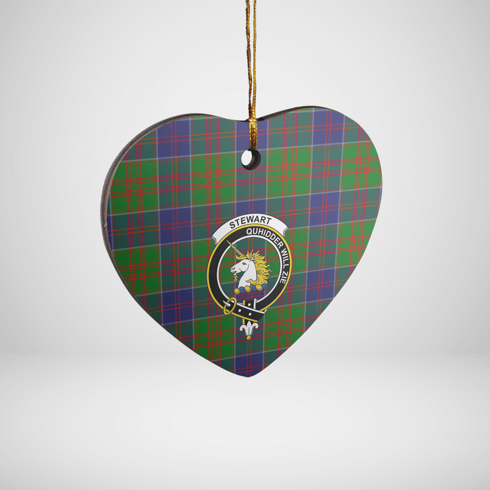 Clan Stewart of Appin Hunting Modern Tartan Crest Heart Ceramic Ornament GN60 Stewart of Appin Hunting Modern Tartan Tartan Christmas