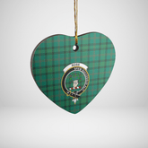 Clan Ross Hunting Ancient Tartan Crest Heart Ceramic Ornament PI80 Ross Hunting Ancient Tartan Tartan Christmas