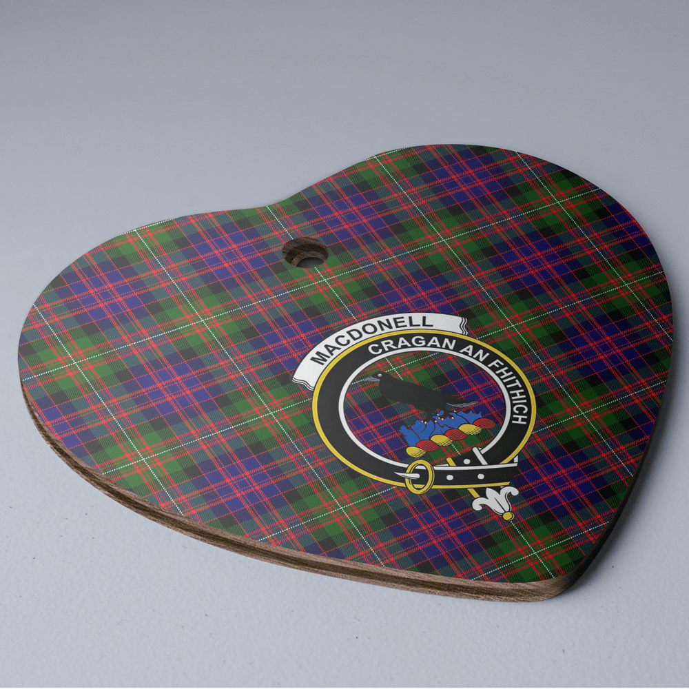 Clan MacDonnell of Glengarry Modern Tartan Crest Heart Ceramic Ornament HR21 MacDonnell of Glengarry Modern Tartan Tartan Christmas