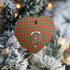 Clan Lennox Tartan Crest Heart Ceramic Ornament VZ80 Lennox Tartan Tartan Christmas