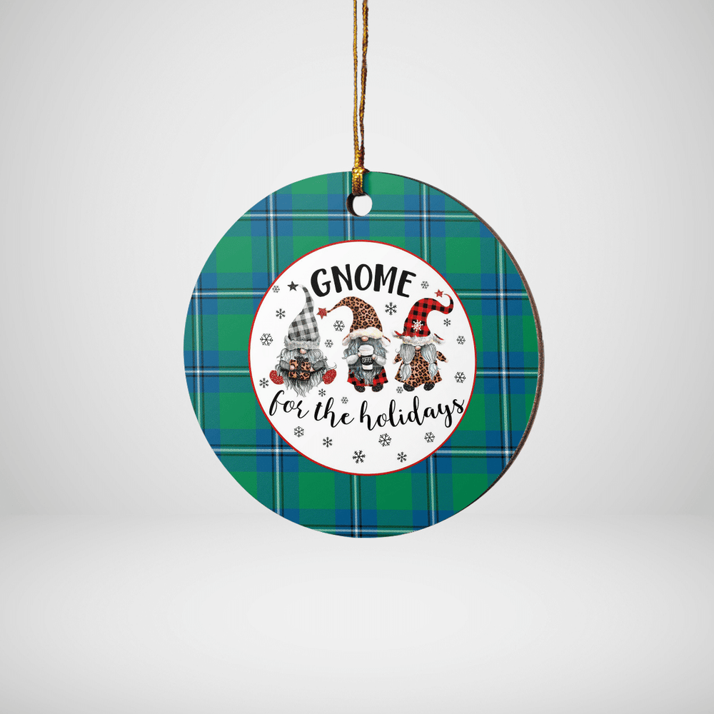 Clan Irvine Ancient Tartan Tartan Crest Gnome Round Ceramic Ornament AD94 Irvine Ancient Tartan Tartan Christmas