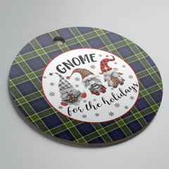 Clan Colquhoun Tartan Tartan Crest Gnome Round Ceramic Ornament CJ32 Colquhoun Tartan Tartan Christmas