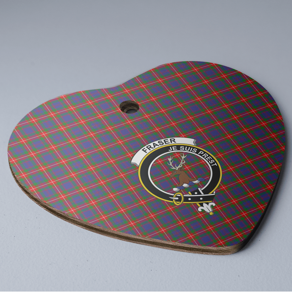 Clan Fraser of Lovat Tartan Crest Heart Ceramic Ornament WD50 Fraser of Lovat Tartan Tartan Christmas