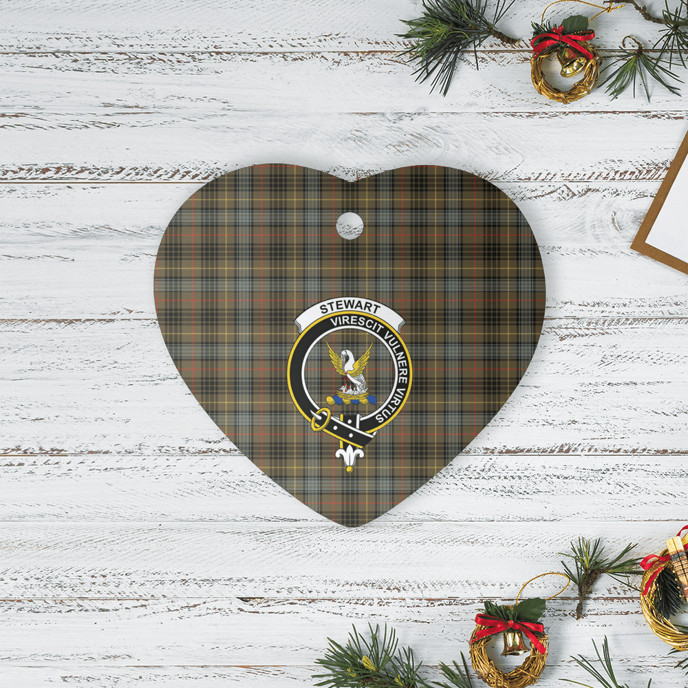 Clan Stewart Hunting Weathered Tartan Crest Heart Ceramic Ornament WF23 Stewart Hunting Weathered Tartan Tartan Christmas