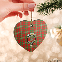 Clan Langlands Tartan Crest Heart Ceramic Ornament QM11 Langlands Tartan Tartan Christmas