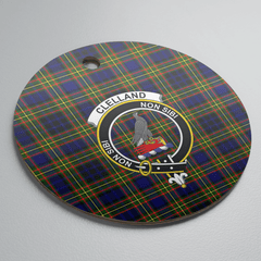 Clan Clelland Modern Tartan Crest Round Ceramic Ornament WI73 Clelland Modern Tartan Tartan Christmas