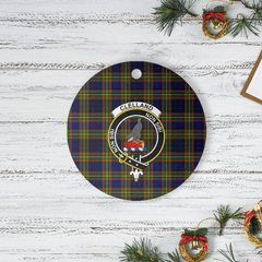 Clan Clelland Modern Tartan Crest Round Ceramic Ornament WI73 Clelland Modern Tartan Tartan Christmas