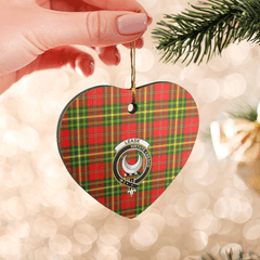 Clan Leask Tartan Crest Heart Ceramic Ornament YH17 Leask Tartan Tartan Christmas