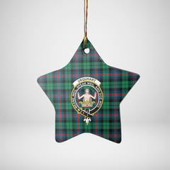 Clan Urquhart Broad Red Ancient Tartan Crest Star Ceramic Ornament IF15 Urquhart Broad Red Ancient Tartan Tartan Christmas