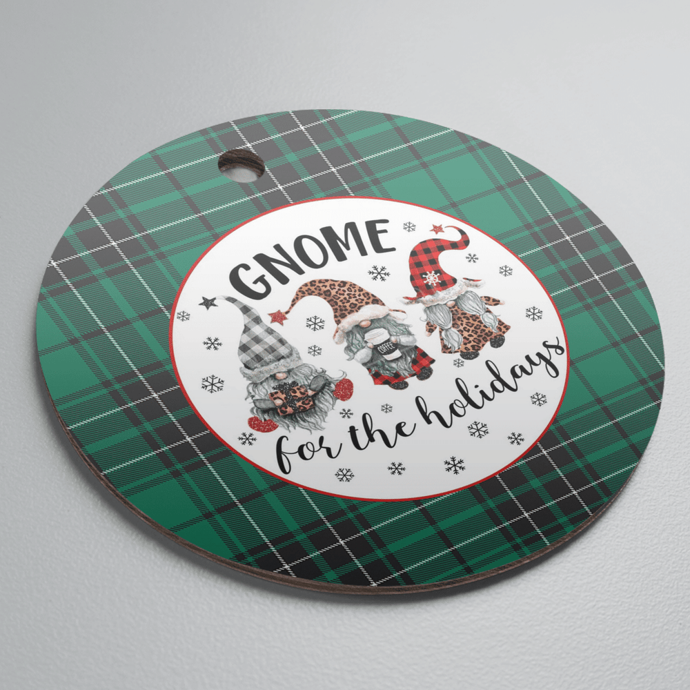 Clan MacLean Hunting Ancient Tartan Tartan Crest Gnome Round Ceramic Ornament ZH89 MacLean Hunting Ancient Tartan Tartan Christmas