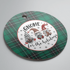 Clan MacLean Hunting Ancient Tartan Tartan Crest Gnome Round Ceramic Ornament ZH89 MacLean Hunting Ancient Tartan Tartan Christmas