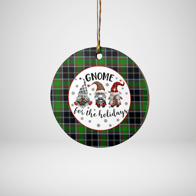 Clan Webster Tartan Tartan Crest Gnome Round Ceramic Ornament