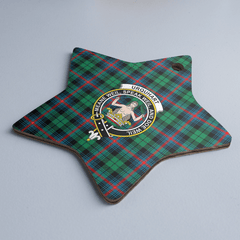 Clan Urquhart Broad Red Ancient Tartan Crest Star Ceramic Ornament IF15 Urquhart Broad Red Ancient Tartan Tartan Christmas