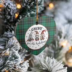 Clan MacAlpin Ancient Tartan Tartan Crest Gnome Heart Ceramic Ornament OD19 MacAlpin Ancient Tartan Tartan Christmas