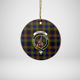Clan Clelland Modern Tartan Crest Round Ceramic Ornament WI73 Clelland Modern Tartan Tartan Christmas